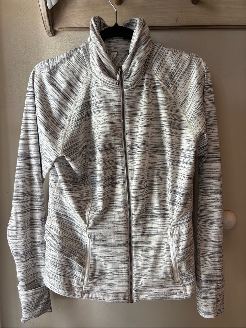 Lululemon Grey & White Space-dyed Full-zip Athletic jacket